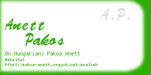 anett pakos business card